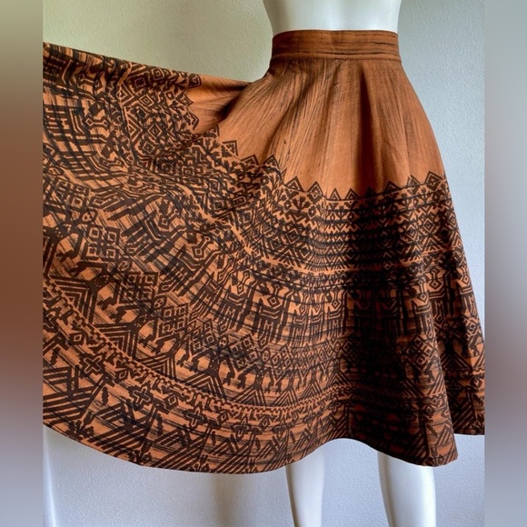Vintage Londy of Mexico 1950's MEXICAN Novelty Figural Print Circle Skirt 50’s - Picture 1 of 9